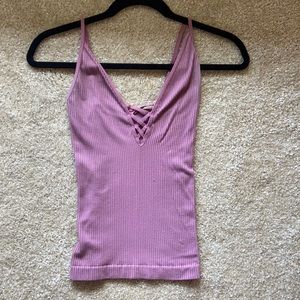 Free people pink tight tank top